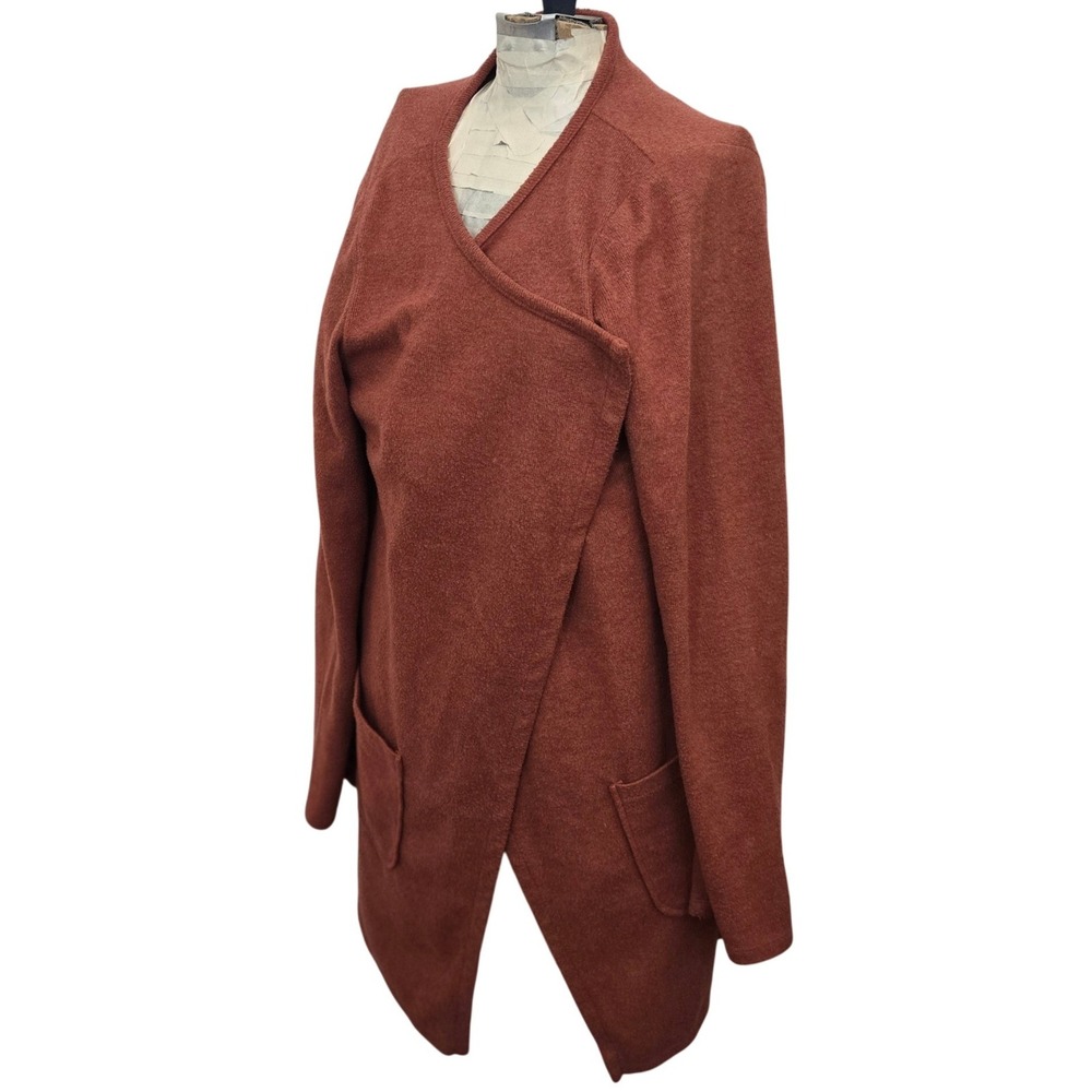 Heirloom Rust Terracotta‎ Drape Front Cardigan Sweater XL Womens Open Knit Boho